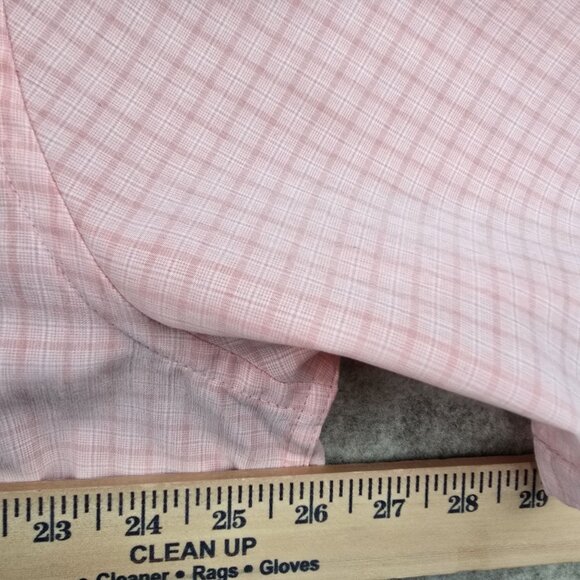 Croft & Barrow Men’s XL Pink Short Sleeve Plaid Button-Up Shirt Polyester - Picture 7 of 7